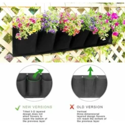 Sac De Plantation Vertical, Jardin Sac à Plantes Mural Jardinière Suspendue Balcon Pot à Suspendre Intérieur Extérieur Fleur 6 Poches (Noir) 10 Sac De Plantation Vertical, Jardin Sac à Plantes Mural Jardinière Suspendue Balcon Pot à Suspendre Intérieur Extérieur Fleur 6 Poches (Noir) -Promos Jardin Noble Magasin 97835863 4