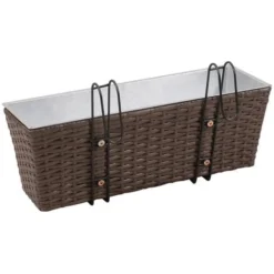 Jeu De Jardinières De Balcon Trapèze Rotin 50 Cm 2 Pcs Marron VidaXL -Promos Jardin Noble Magasin 980709 4