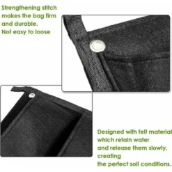 Sacs De Culture à Suspendre, Lot De 2 Sacs Verticaux Avec 7 Poches, Pour Plantes Et Fleurs, Conviennent Pour Extérieur, Intérieur, Jardinage, Etc, Noir 10 Sacs De Culture à Suspendre, Lot De 2 Sacs Verticaux Avec 7 Poches, Pour Plantes Et Fleurs, Conviennent Pour Extérieur, Intérieur, Jardinage, Etc, Noir -Promos Jardin Noble Magasin 98188672 4