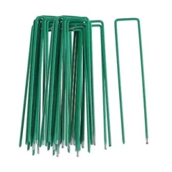 50pcs Piquets De Fixation Pour Jardin, Pelouse Agrafes En Forme De U Pour Bâche Anti-Mauvaises Herbes, Galvanisés à Chaud (150 Mm De Hauteur)