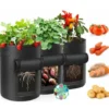 3Pcs Sac De Plantation De Pomme De Terre,10Gallons Sac De Plantation De Jardin En Non-tissés,Sac Pomme De Terre Avec La Fenêtre Et La Poignée,Grand Sac Potager Pour Des Fraises,des Tomates,des Légumes -Promos Jardin Noble Magasin 99696880 1