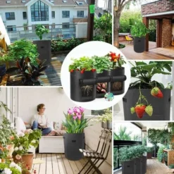 3Pcs Sac De Plantation De Pomme De Terre,10Gallons Sac De Plantation De Jardin En Non-tissés,Sac Pomme De Terre Avec La Fenêtre Et La Poignée,Grand Sac Potager Pour Des Fraises,des Tomates,des Légumes -Promos Jardin Noble Magasin 99696880 5